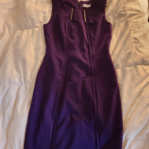 Calvin klein sheath dress purple size 4 nwot - Picture 7 of 11